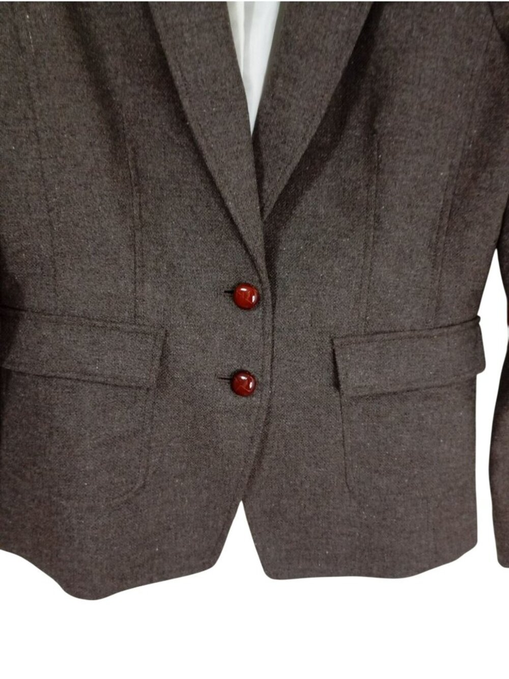 Banana Republic Womens Wool Blend Brown Blazer Jacket Size 6 Stretch Two-Button - Picture 4 of 11